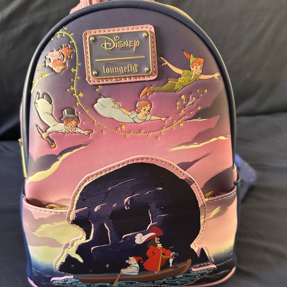 Used Loungefly Peter Pan Skull Rock Mini Backpack